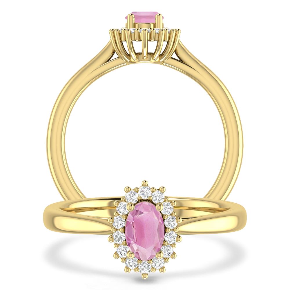 Yellow Gold - Pink Tourmaline