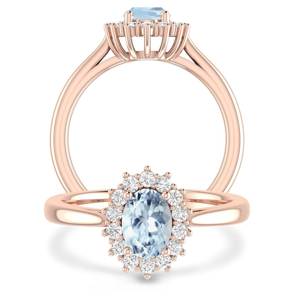Rose Gold - Aquamarine