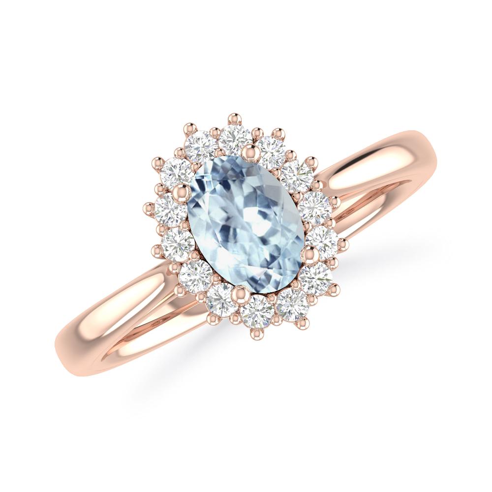 Rose Gold - Aquamarine