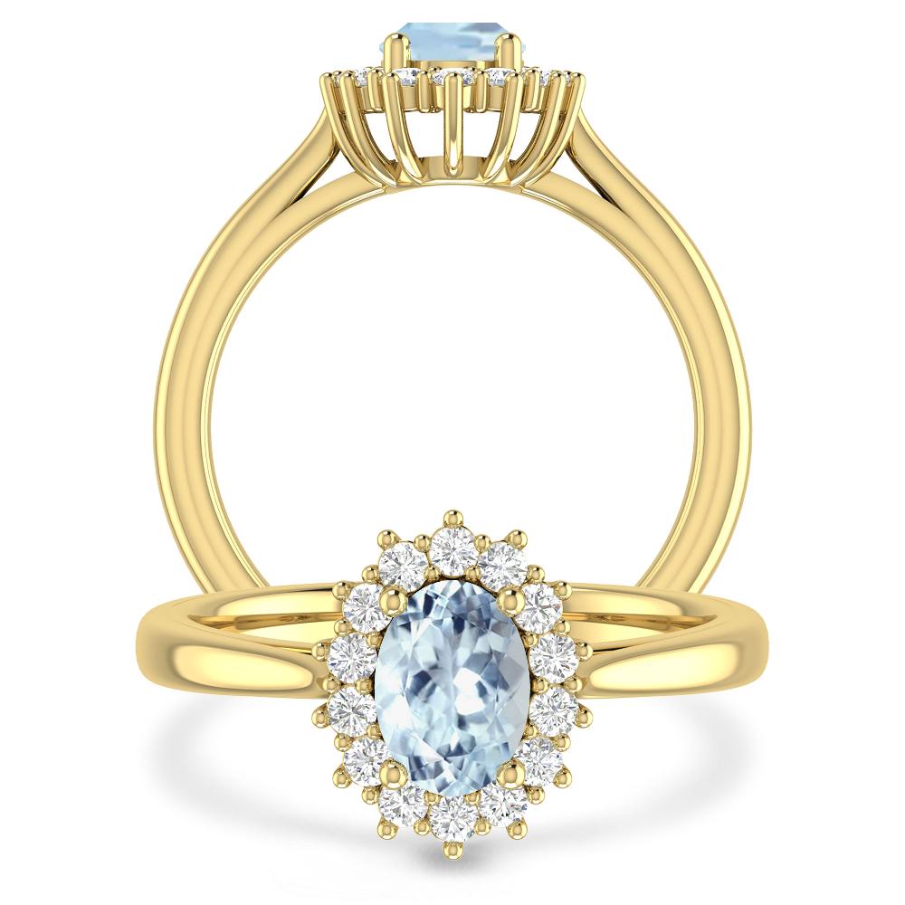 Yellow Gold - Aquamarine