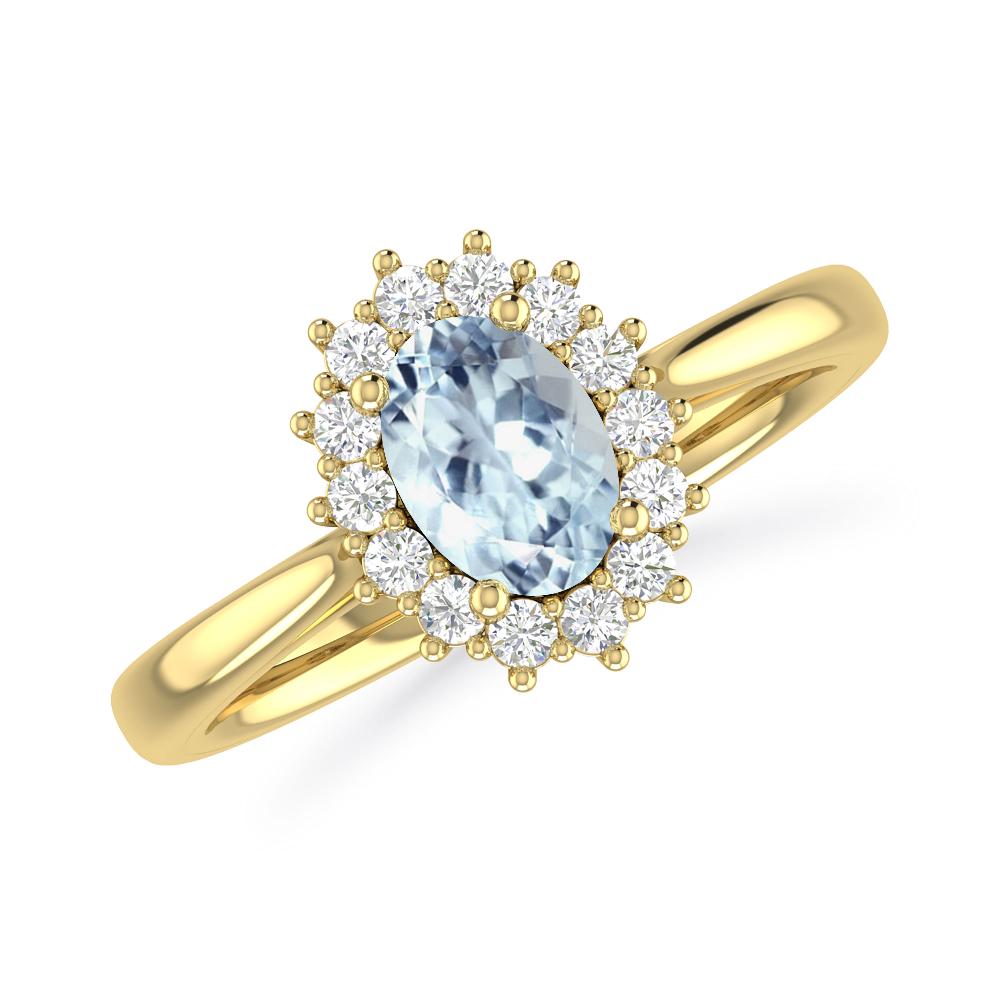 Yellow Gold - Aquamarine
