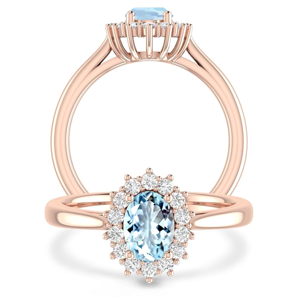 Rose Gold - Aquamarine