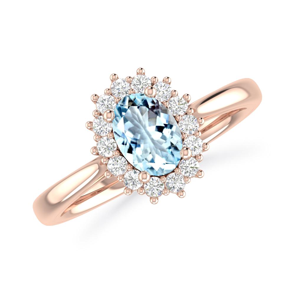 Rose Gold - Aquamarine