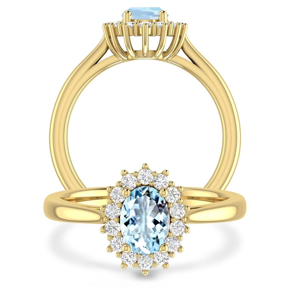 Yellow Gold - Aquamarine