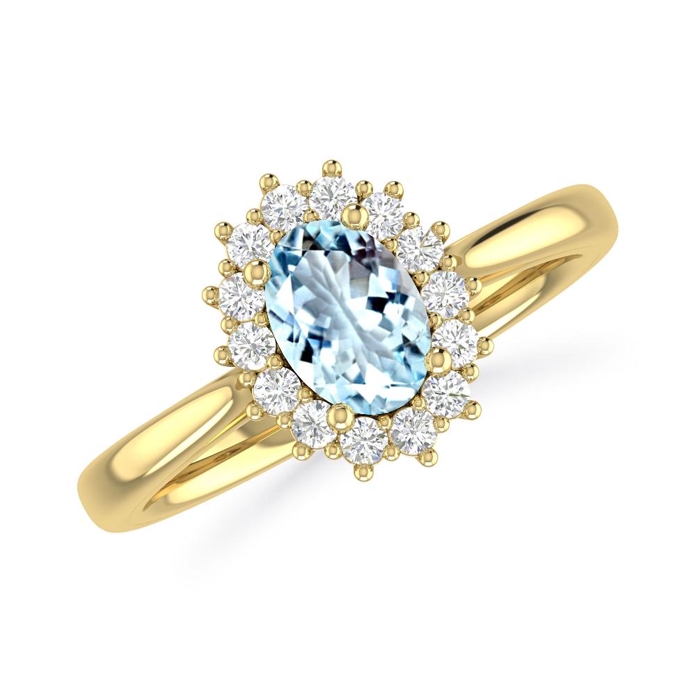 Yellow Gold - Aquamarine