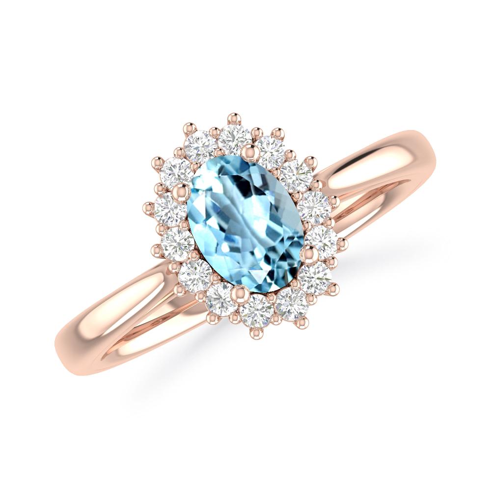 Rose Gold - Aquamarine