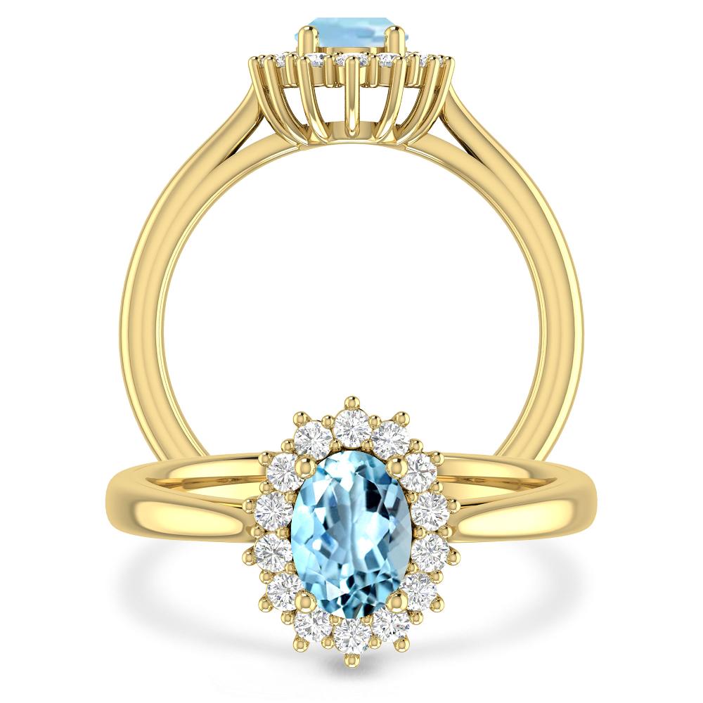 Yellow Gold - Aquamarine