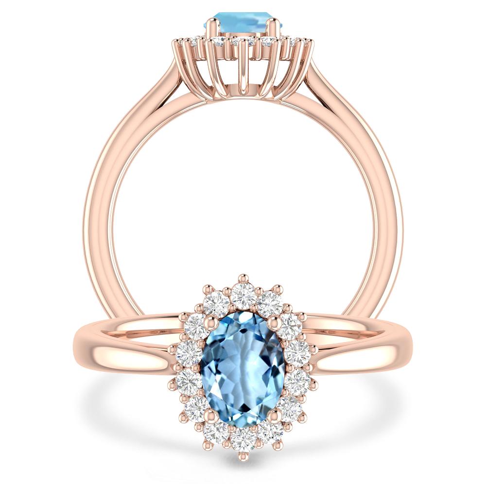 Rose Gold - Aquamarine