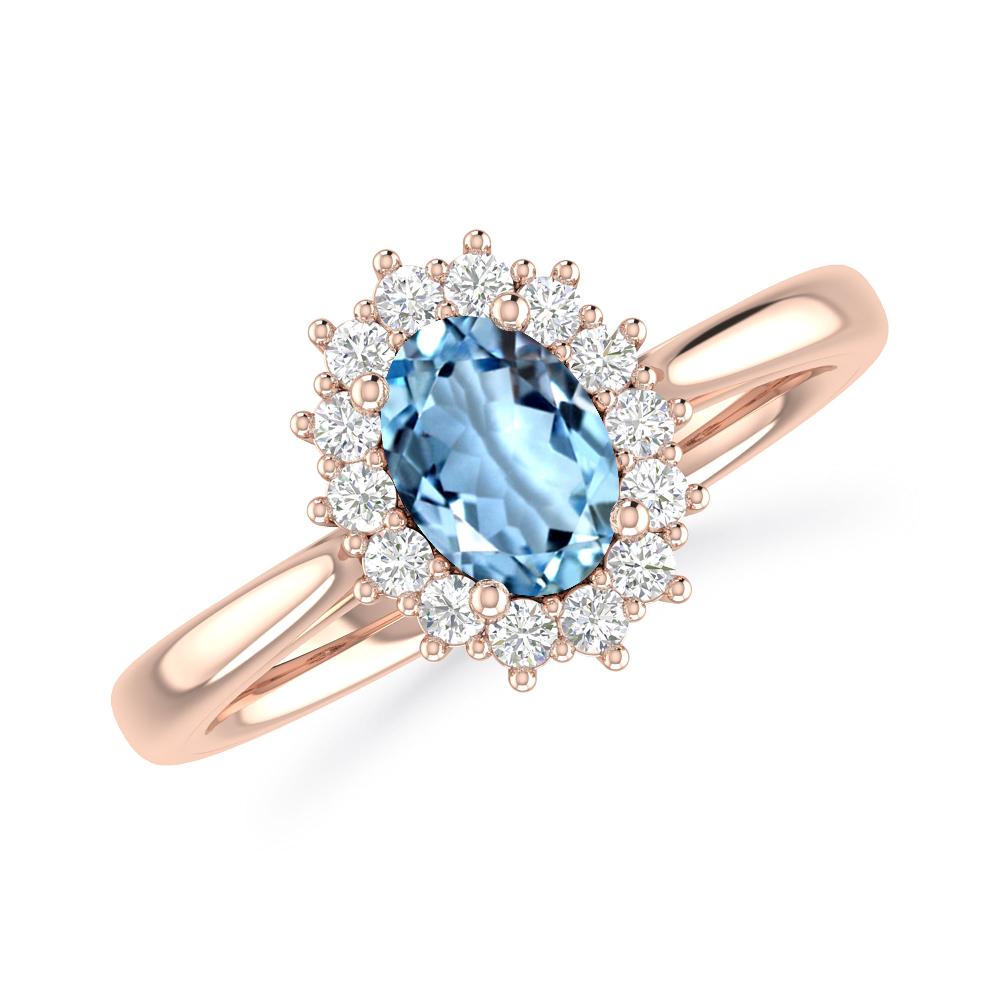 Rose Gold - Aquamarine