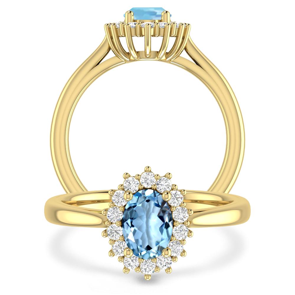 Yellow Gold - Aquamarine