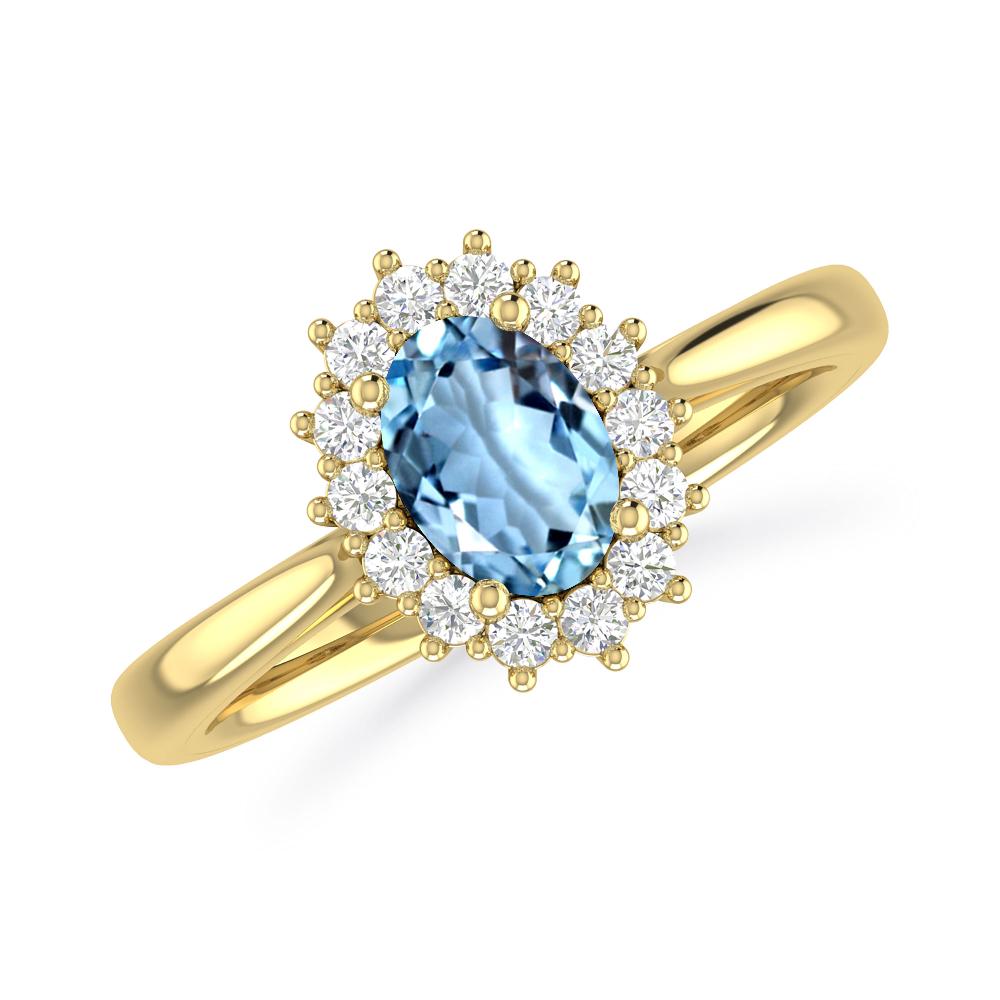 Yellow Gold - Aquamarine