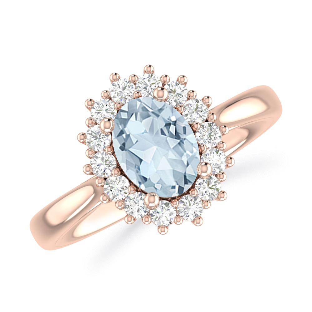 Rose Gold - Aquamarine