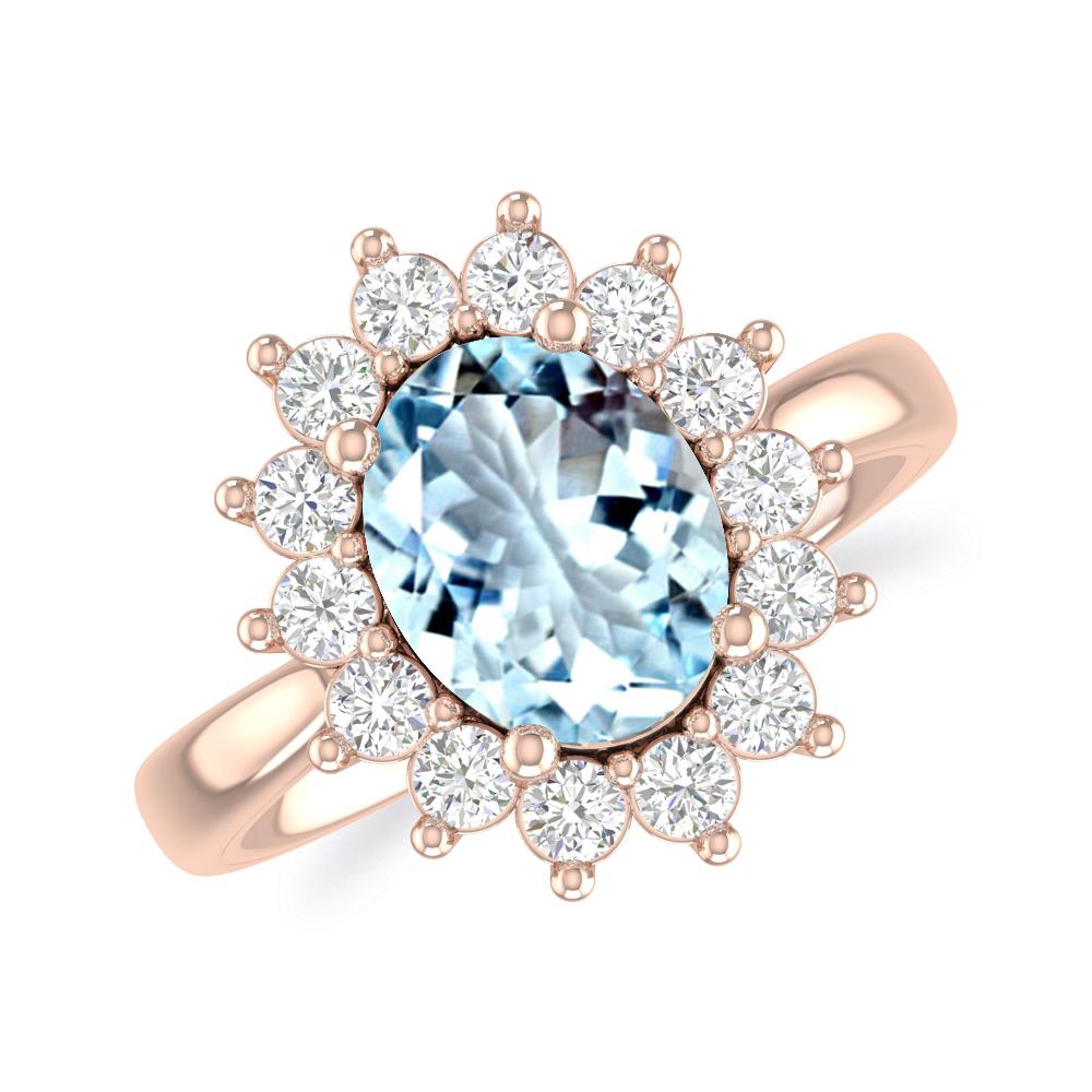 Rose Gold - Aquamarine