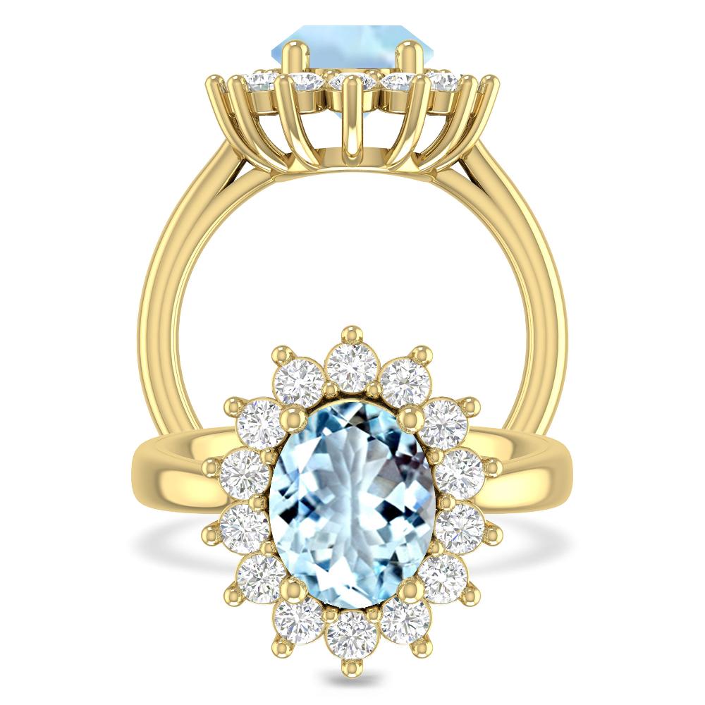 Yellow Gold - Aquamarine