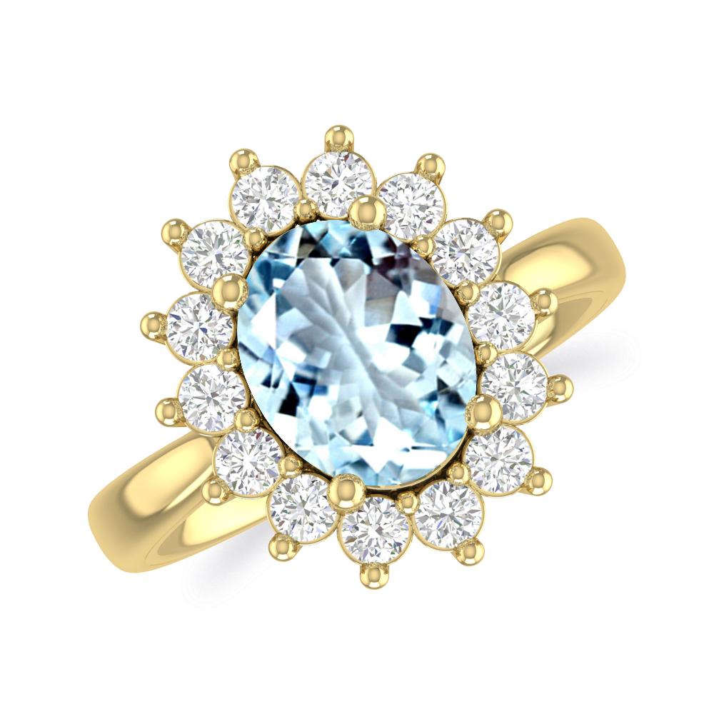 Yellow Gold - Aquamarine