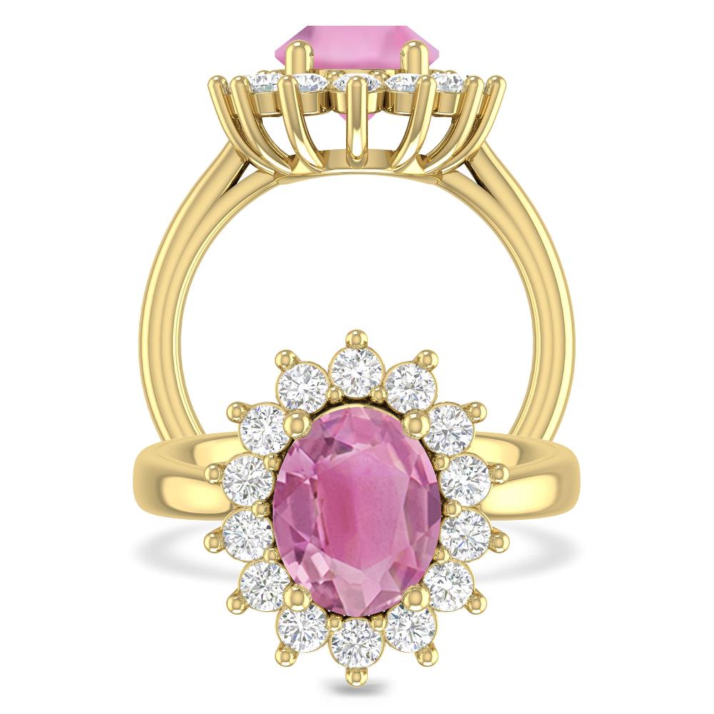 Yellow Gold - Pink Tourmaline