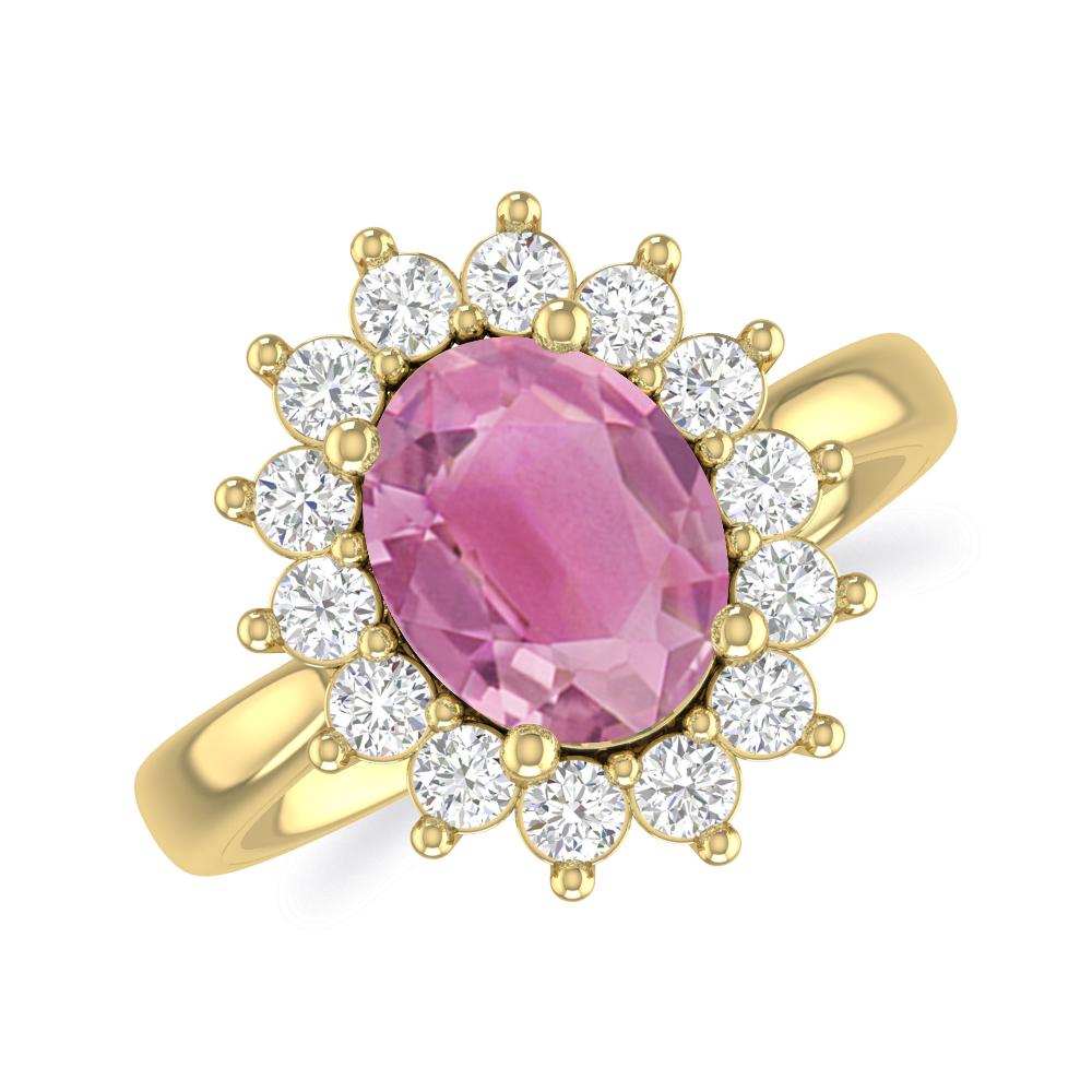 Yellow Gold - Pink Tourmaline