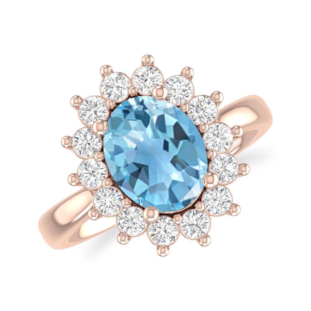 Rose Gold - Blue Topaz