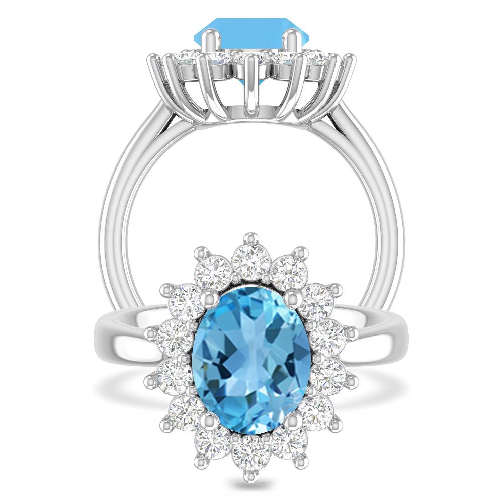 White Gold - Blue Topaz