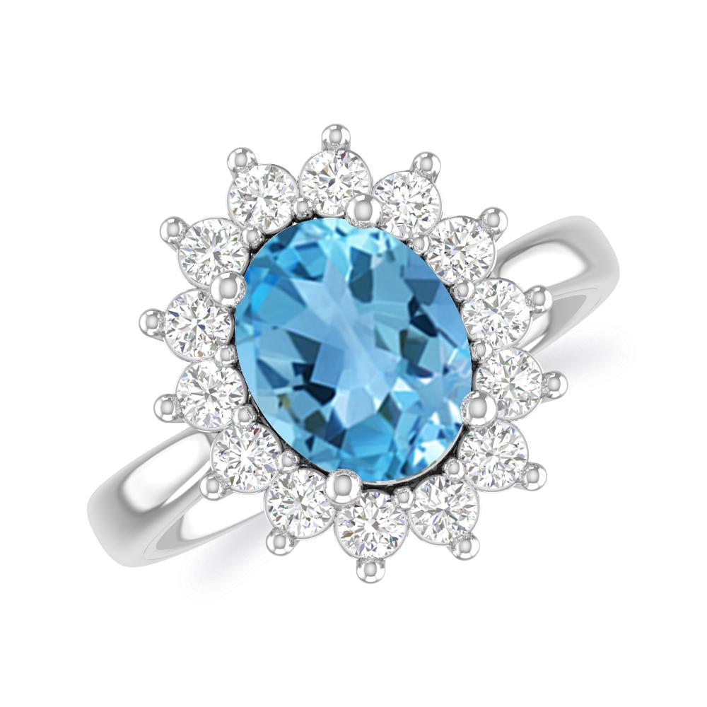 White Gold - Blue Topaz