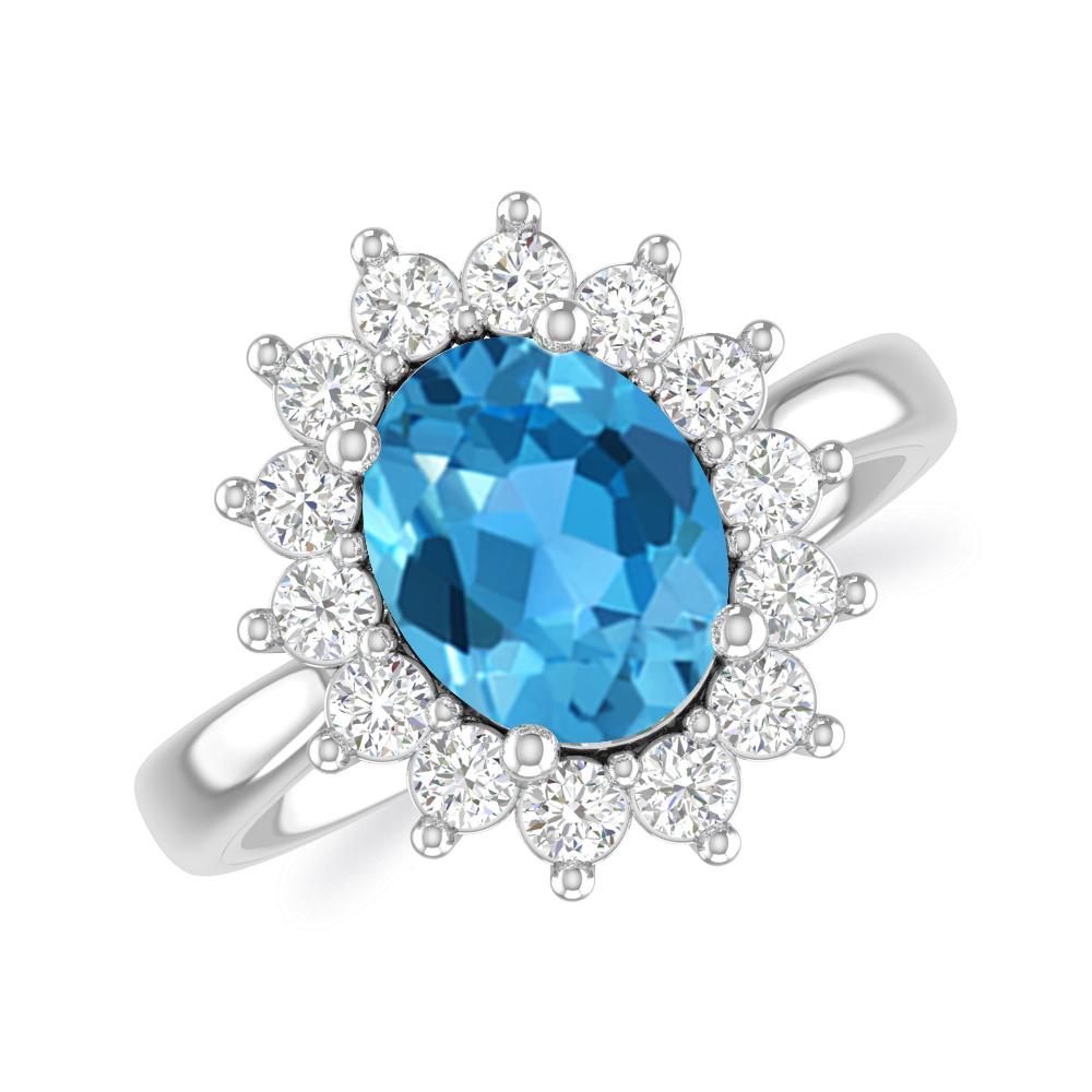 White Gold - Blue Topaz