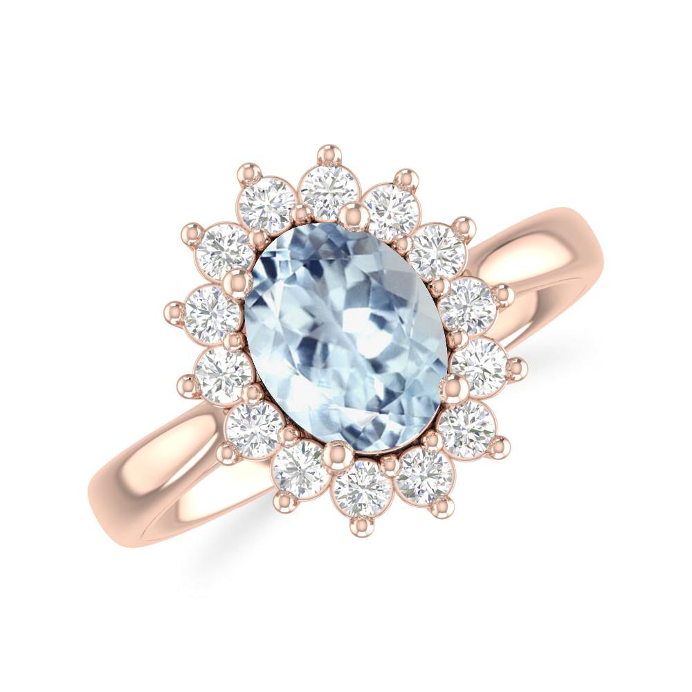 Rose Gold - Aquamarine