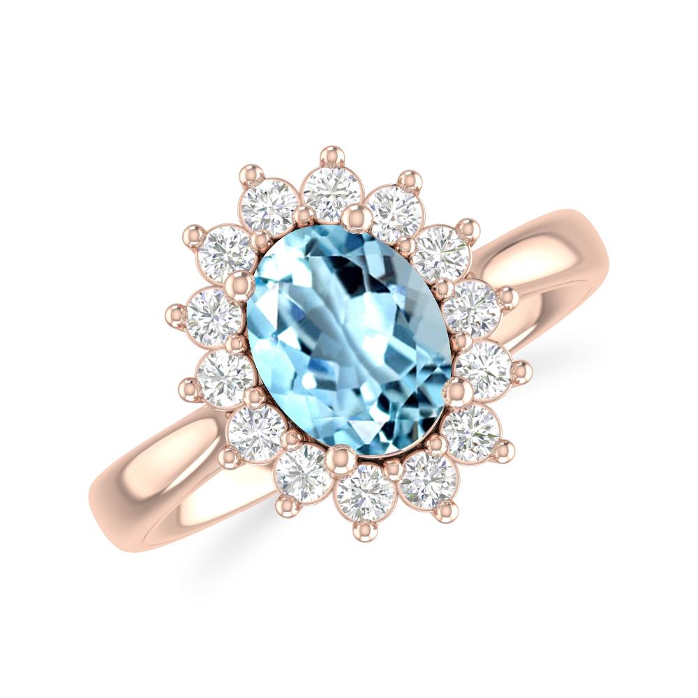 Rose Gold - Aquamarine