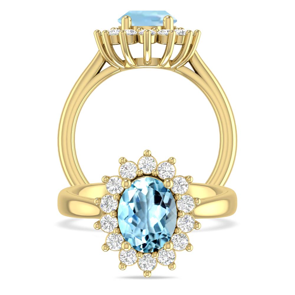 Yellow Gold - Aquamarine