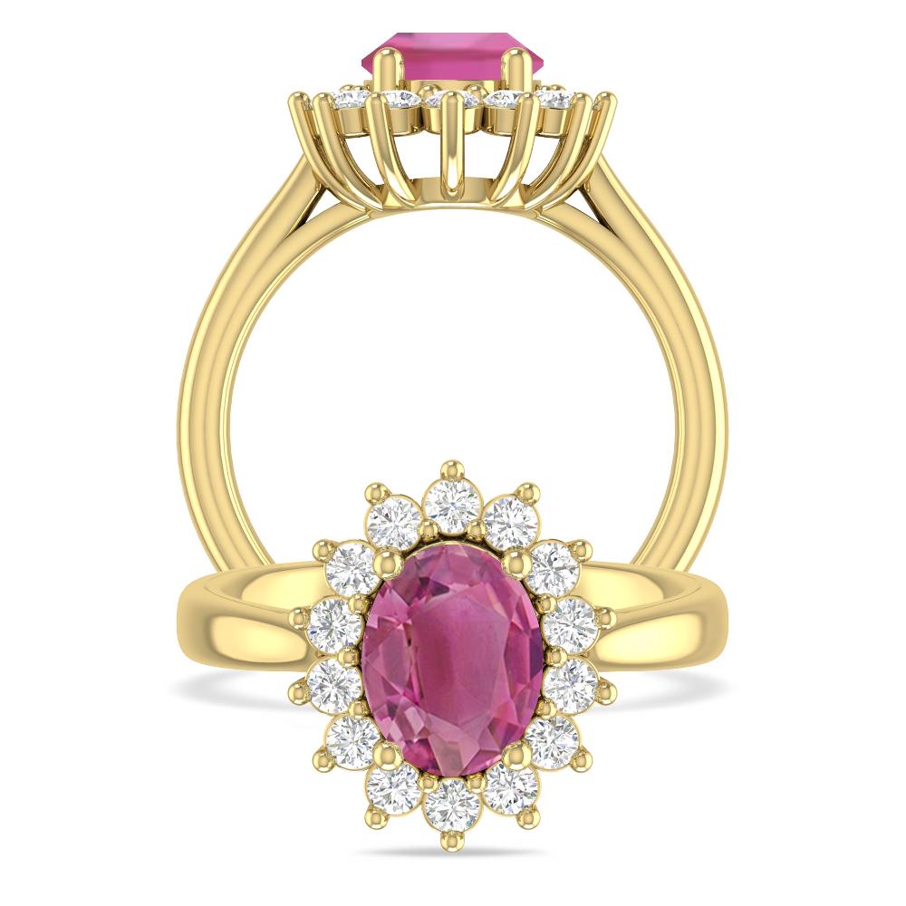 Yellow Gold - Pink Tourmaline