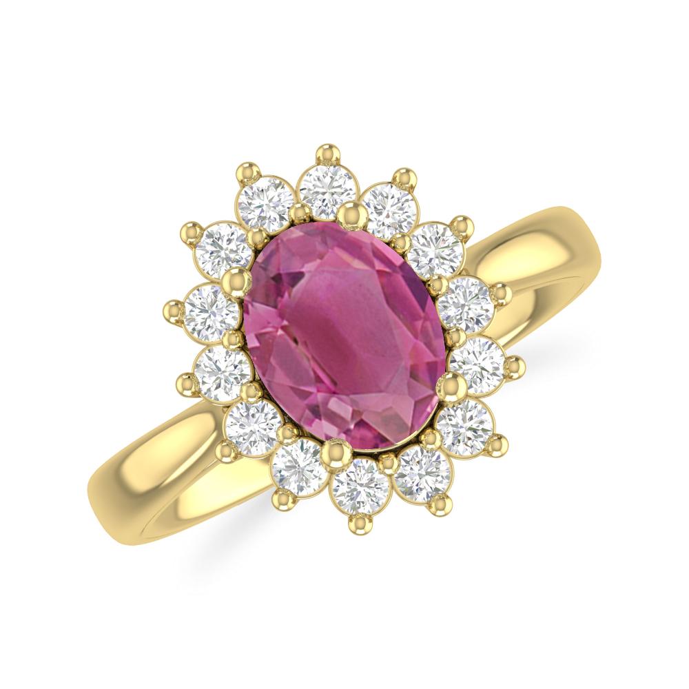 Yellow Gold - Pink Tourmaline