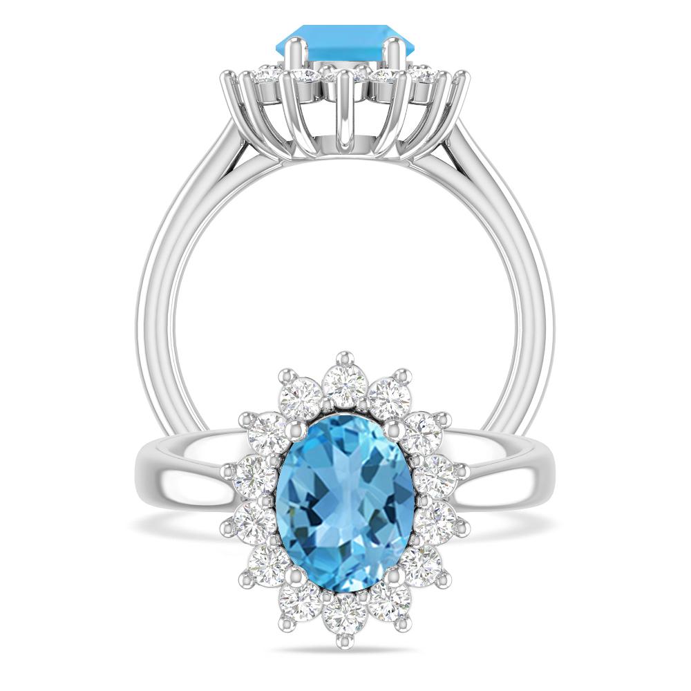 White Gold - Blue Topaz