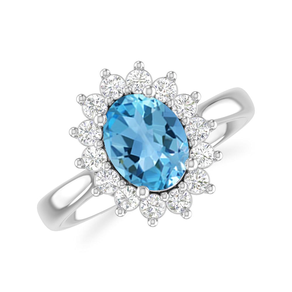 White Gold - Blue Topaz