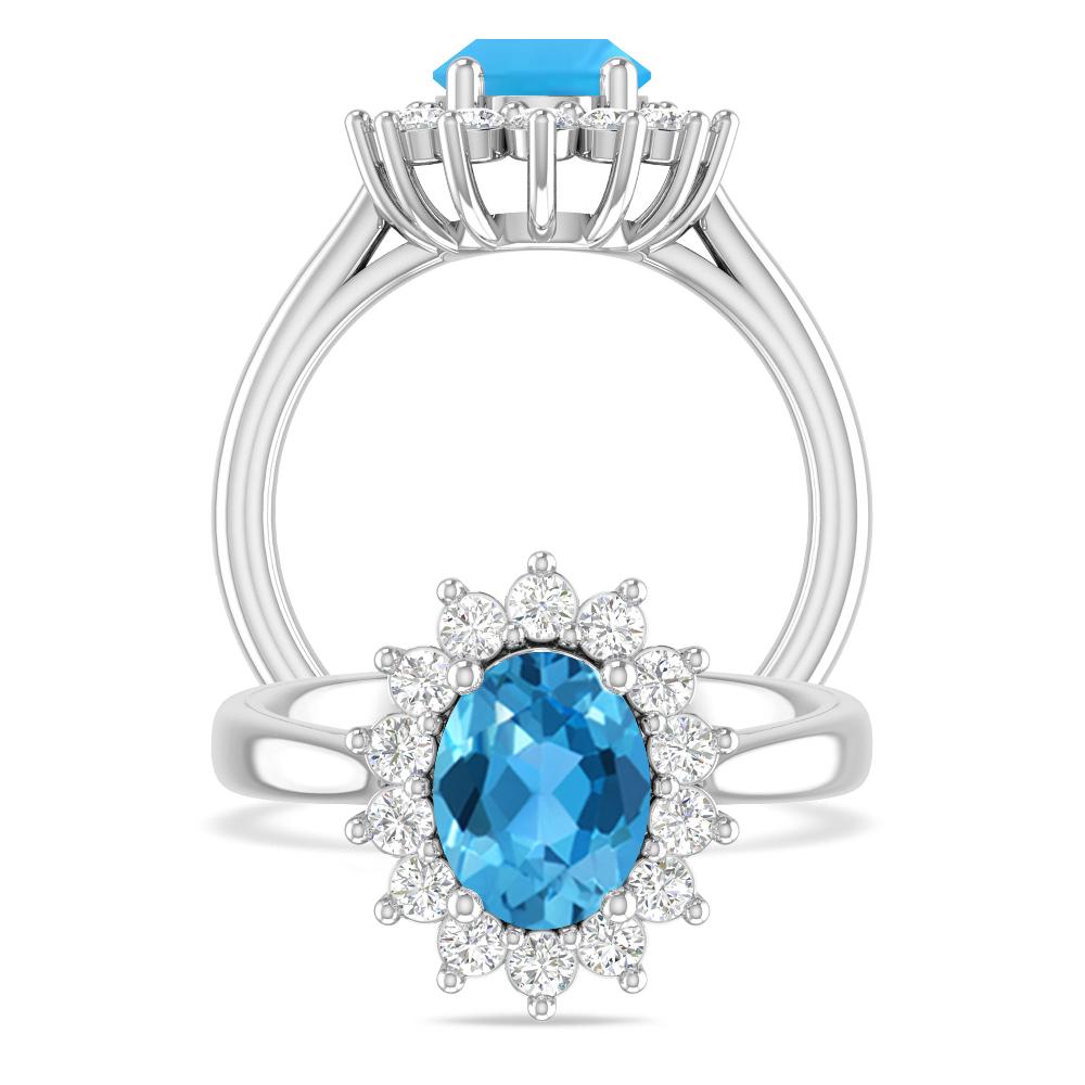 White Gold - Blue Topaz