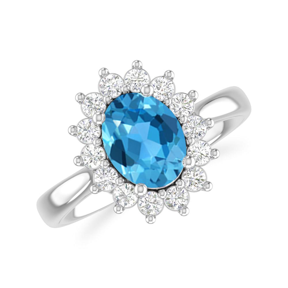 White Gold - Blue Topaz