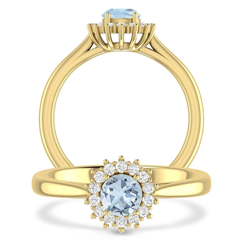 Yellow Gold - Aquamarine