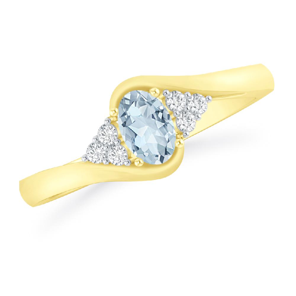 Yellow Gold - Aquamarine