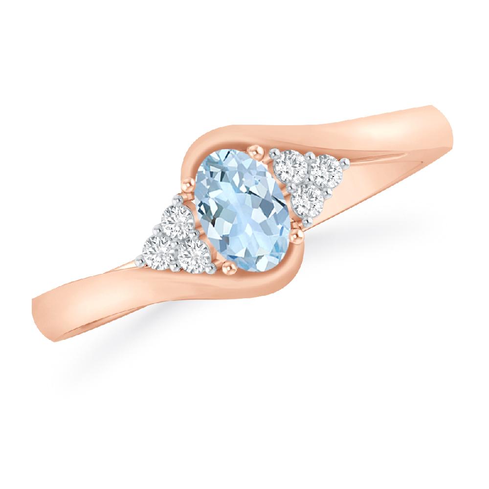 Rose Gold - Aquamarine