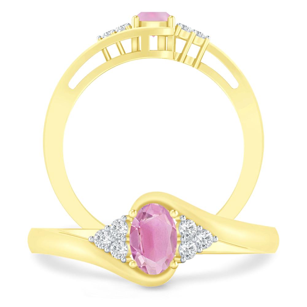 Yellow Gold - Pink Tourmaline