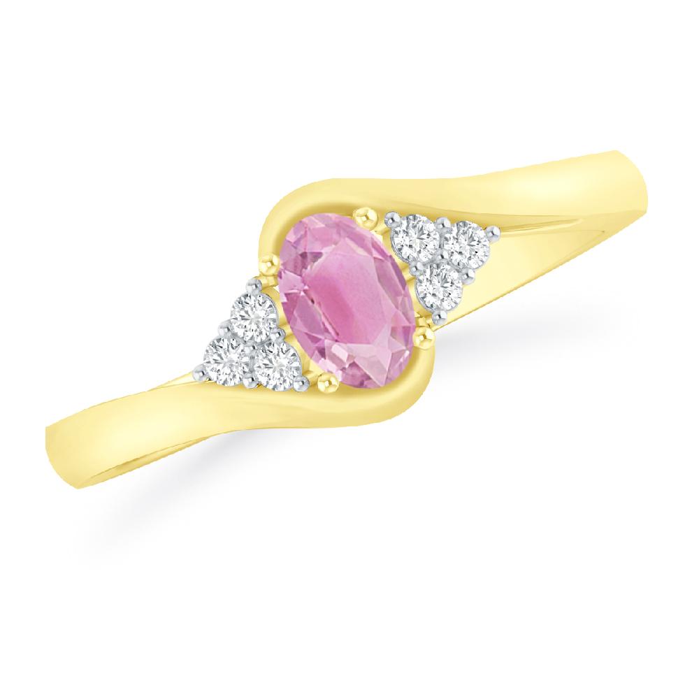 Yellow Gold - Pink Tourmaline