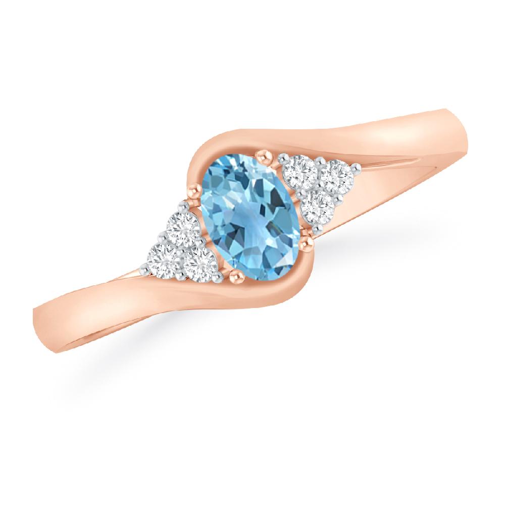 Rose Gold - Blue Topaz