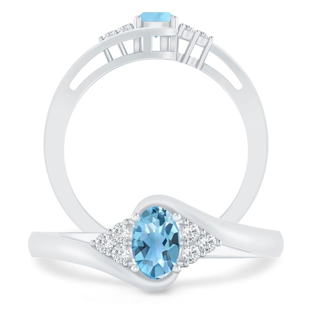 White Gold - Blue Topaz