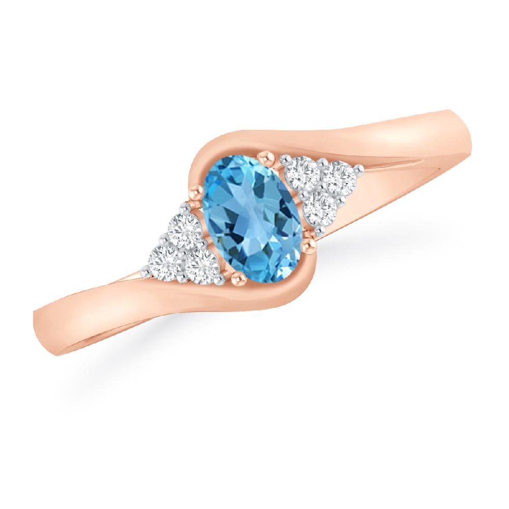 Rose Gold - Blue Topaz