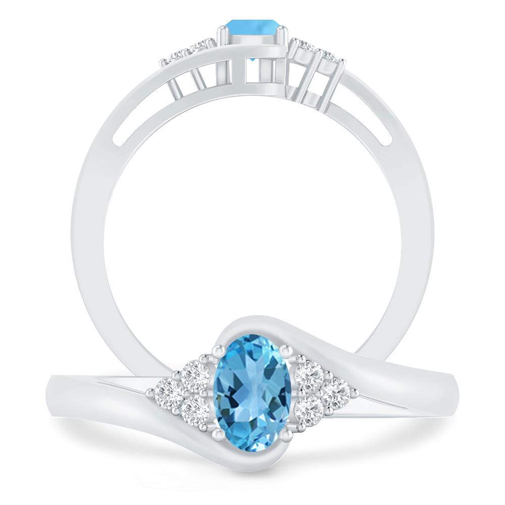 White Gold - Blue Topaz