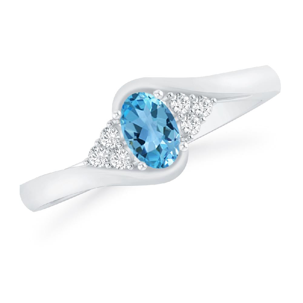 White Gold - Blue Topaz