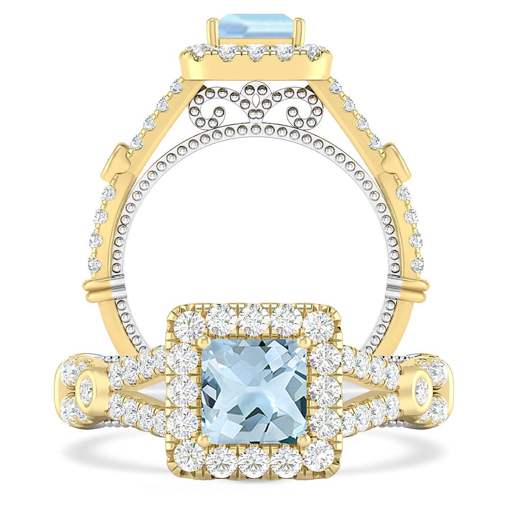 Yellow Gold - Aquamarine