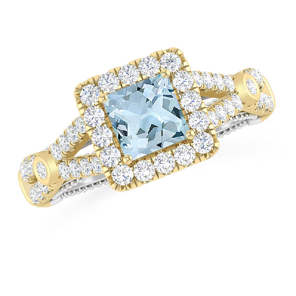 Yellow Gold - Aquamarine