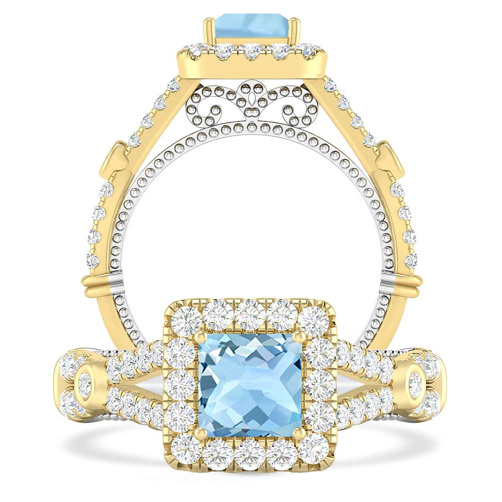 Yellow Gold - Aquamarine