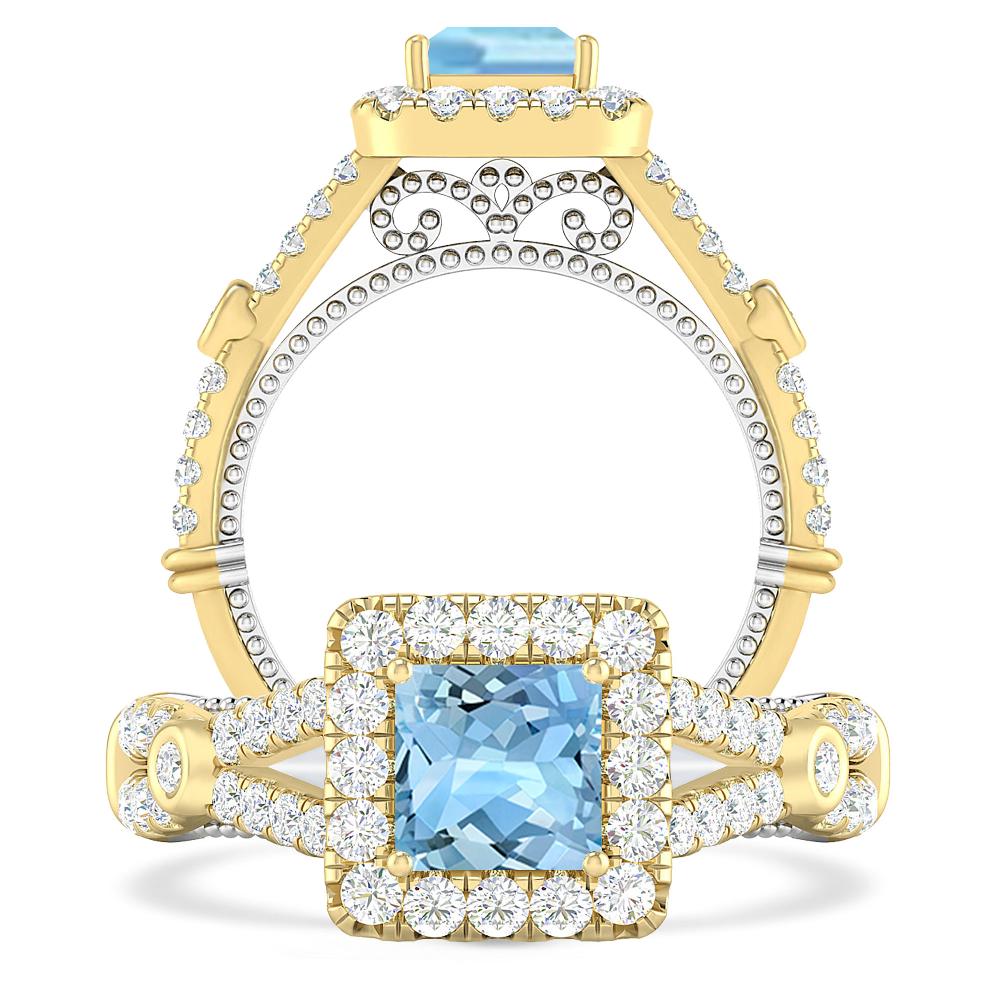 Yellow Gold - Aquamarine