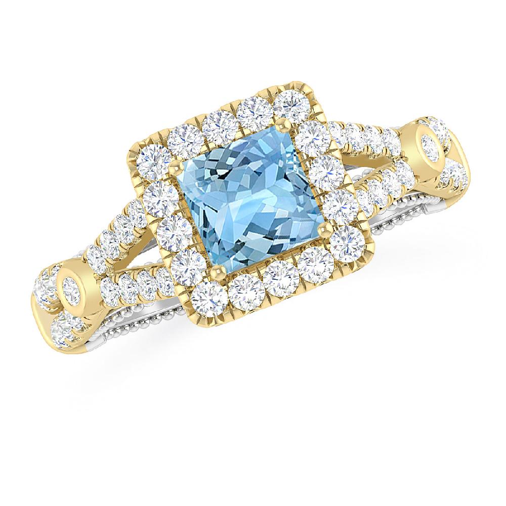 Yellow Gold - Aquamarine