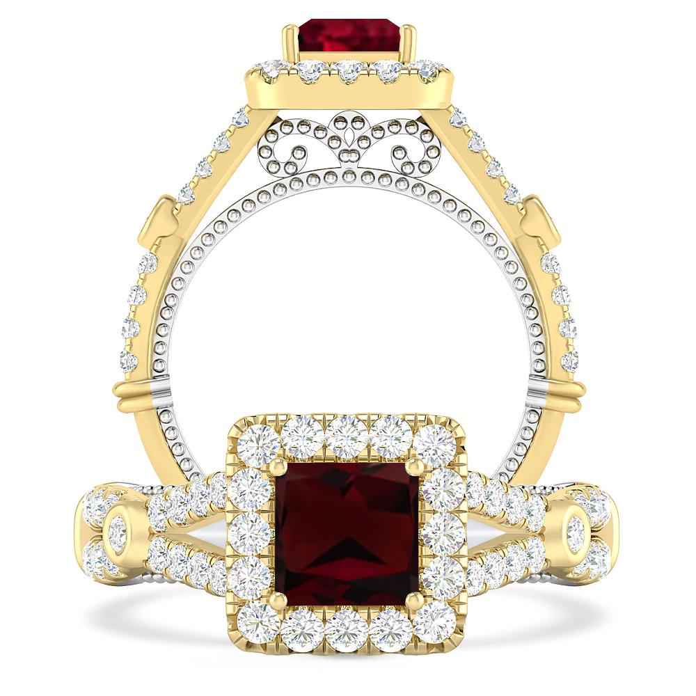 Yellow Gold - Garnet